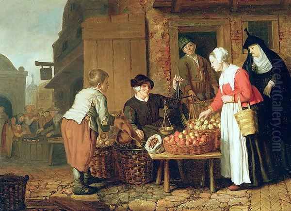 The Fruit Seller Oil Painting by Jan Victors