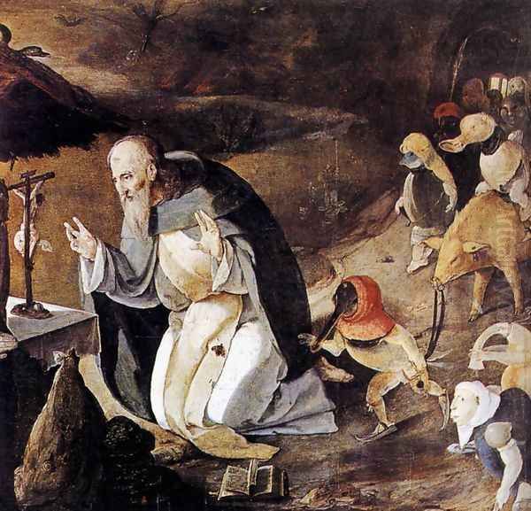 The Temptation of St Anthony c. 1530 Oil Painting by Lucas Van Leyden