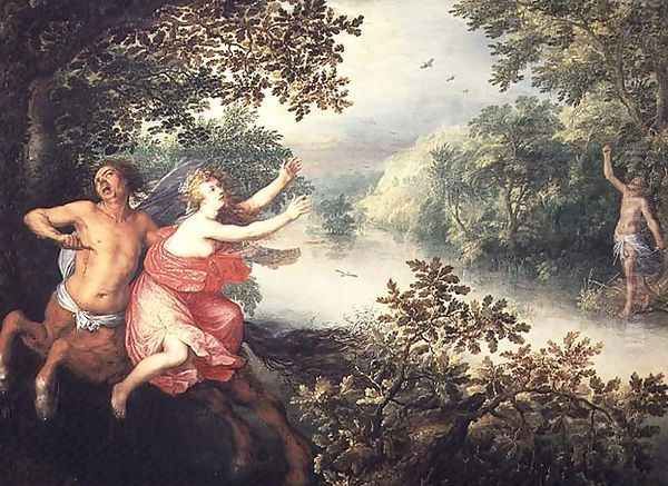 Hercules, Deianeira and the centaur Nessus, 1612 Oil Painting by David Vinckboons I