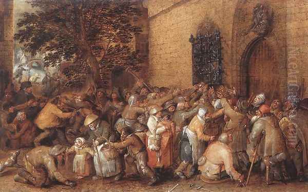 Distribution of Loaves to the Poor Oil Painting by David Vinckboons I