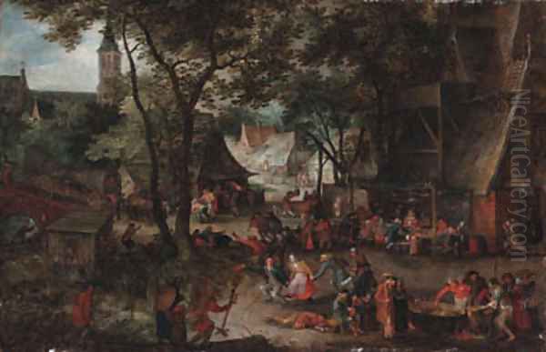 A village wedding, with peasants merrymaking Oil Painting by David Vinckboons I