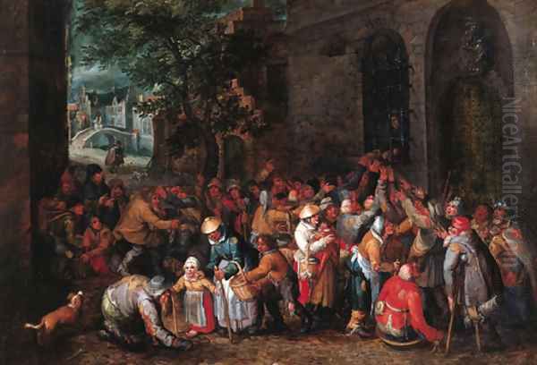 Feeding the poor Oil Painting by David Vinckboons I