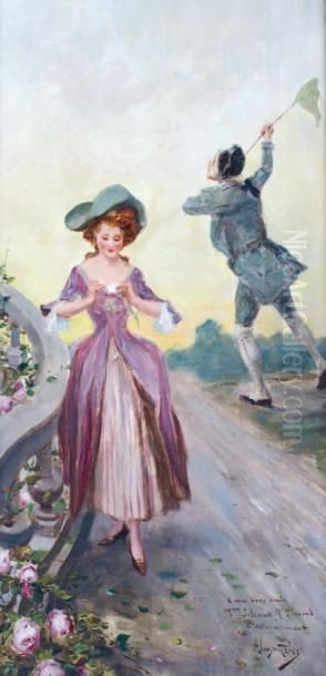 La Chasse Aux Papillons Oil Painting by Alonso Perez