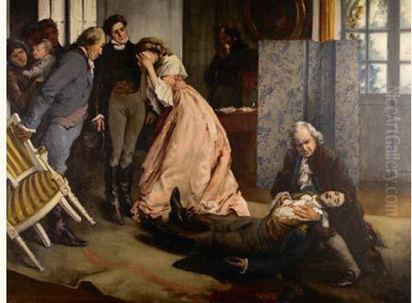 La Mort De Werther Oil Painting by Francois Charles Baude