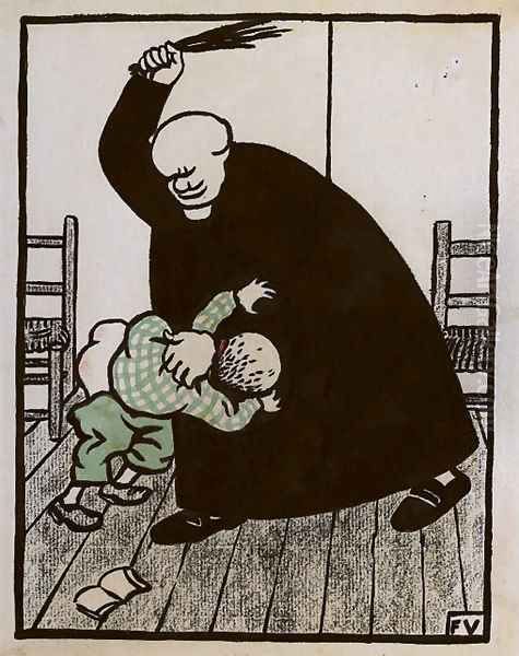 Studie zu 'Tu finiras par le savoir ton catechisme' Oil Painting by Felix Edouard Vallotton