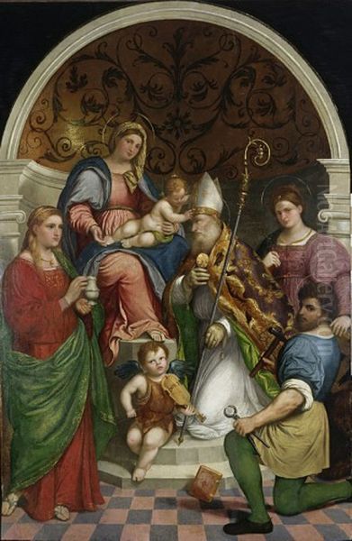 Sacred Conversation Oil Painting by Paris Bordone