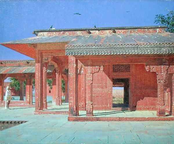 Yard in the Palace Harem, 1870s Oil Painting by Vasili Vasilyevich Vereshchagin