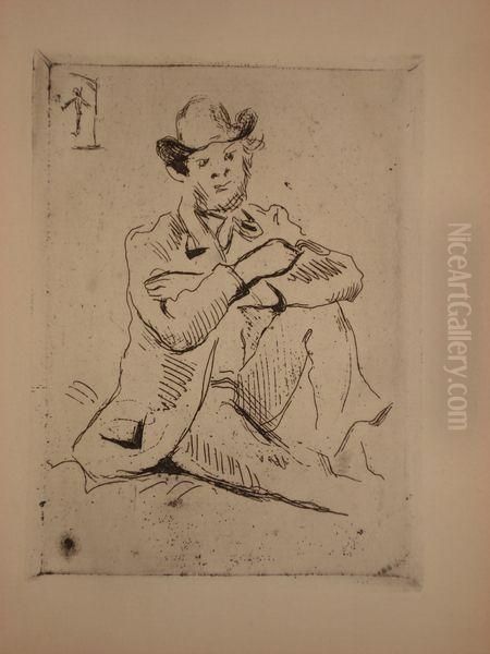 Portrait De Guillaumin Au Pendu Oil Painting by Paul Cezanne