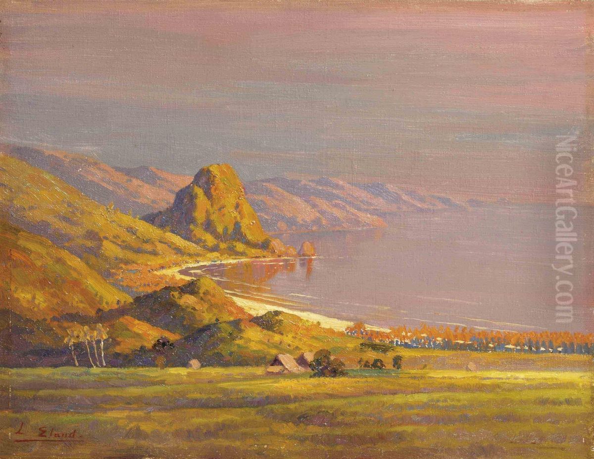 Sunset At An Indonesian Bay Oil Painting by Leo Eland
