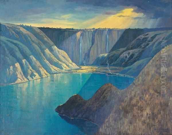 Lake Toba Oil Painting by Leo Eland