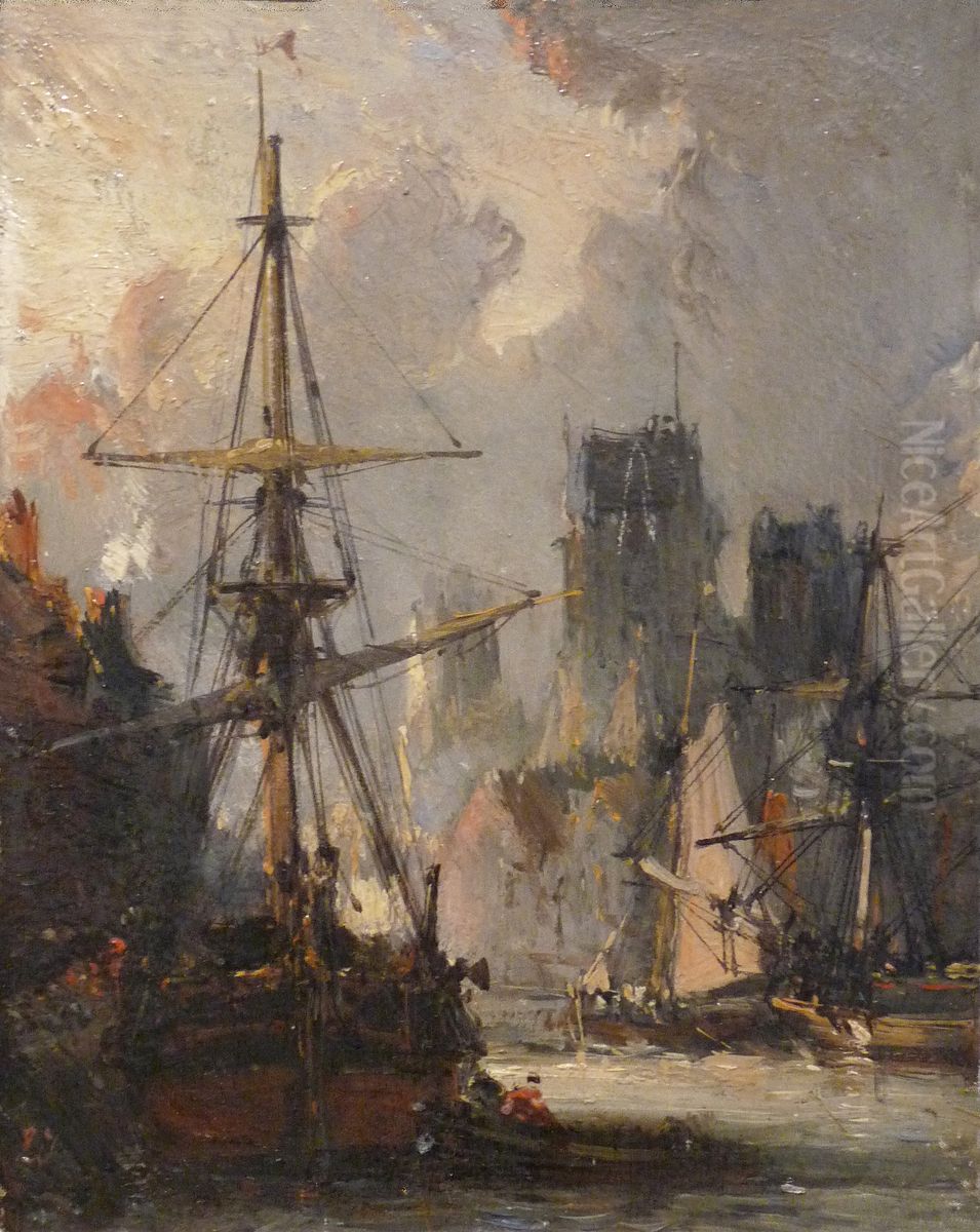 Marine Oil Painting by Eugene Isabey