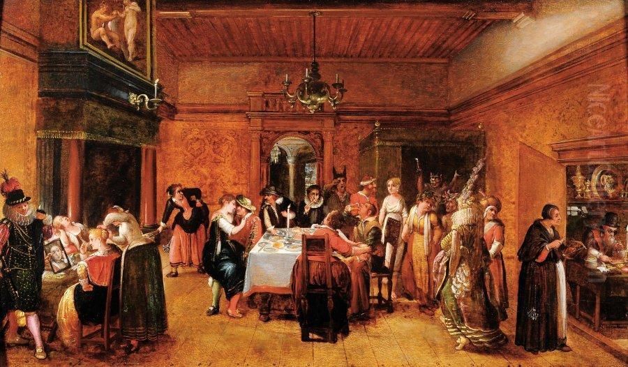 Le Jeune Et Son Atelier Oil Painting by Hieronymus II Francken