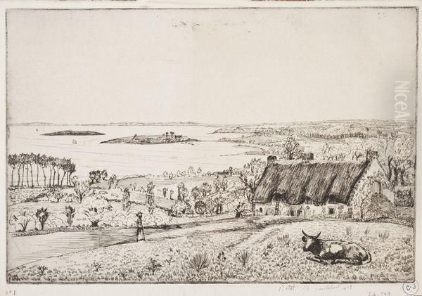 Paysage De L'ile Aux Moines Oil Painting by Jean Frelaut