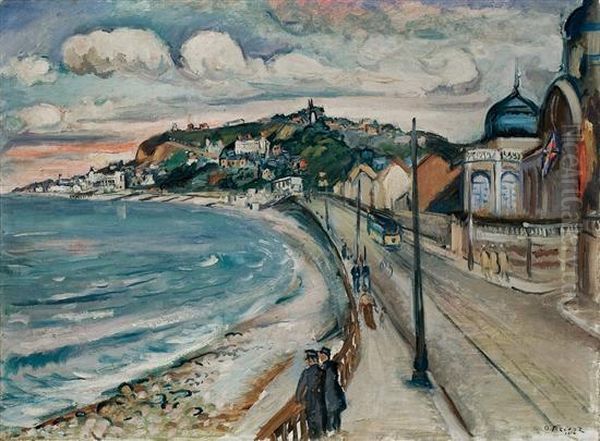 Bord De Mer, La Promenade A Sainte Adresse Oil Painting by Emile-Othon Friesz