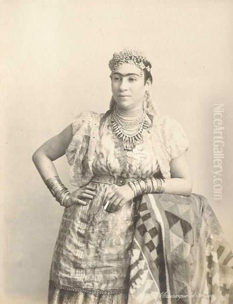 Mauresques Encostumes, Algerie Oil Painting by Jean-Theophile Geiser