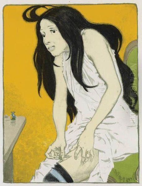 Morphinomane Oil Painting by Franz Grassel