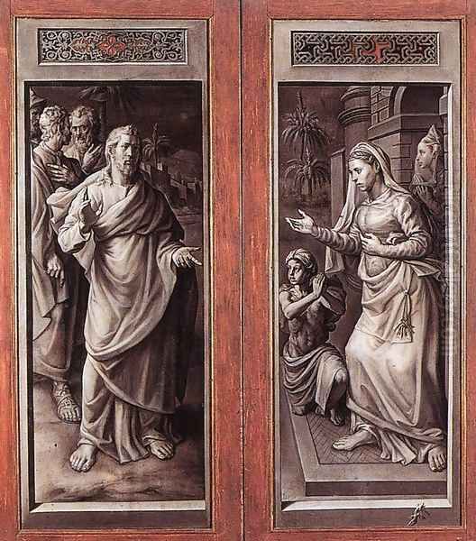 Triptych of the Micault Family (closed) 2 Oil Painting by Jan Cornelisz Vermeyen