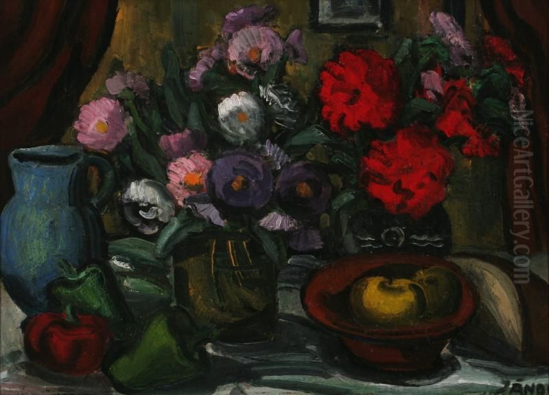 Csendelet Kancsoval Oil Painting by David Jandy