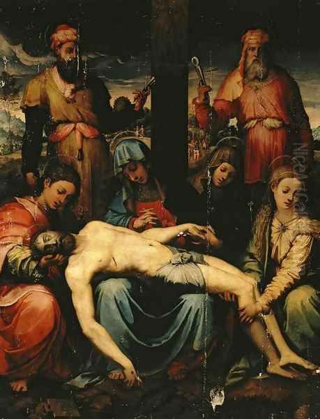 Lamentation Oil Painting by Perino Del Vaga (Pietro Bonaccors