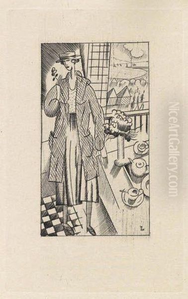 L'appartement Des Jeunes Filles By Roger Allard Oil Painting by Jean Emile Laboureur