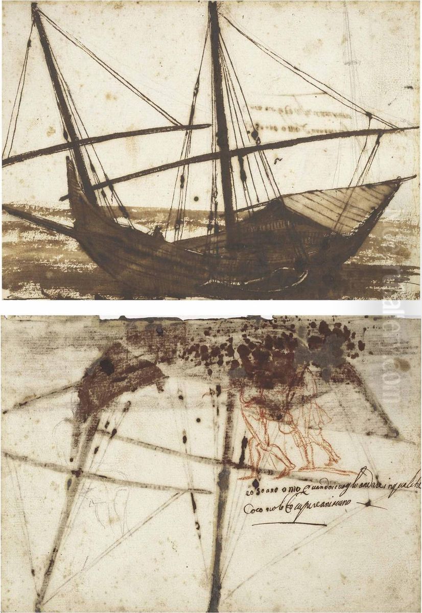 Une Grande Barge Et Une Barque Oil Painting by Claude Lorrain (Claude Gellee)