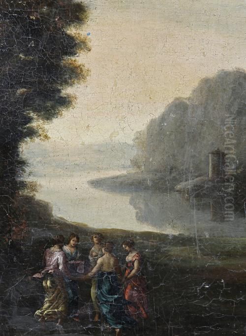 Maidens Dancing Oil Painting by Claude Lorrain (Claude Gellee)