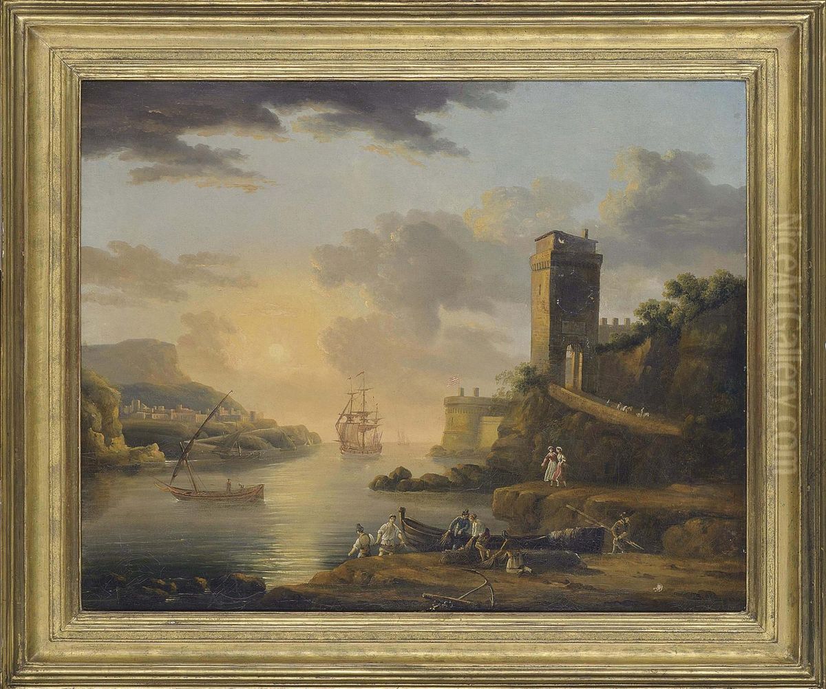 A Capriccio Oil Painting by Claude Lorrain (Claude Gellee)