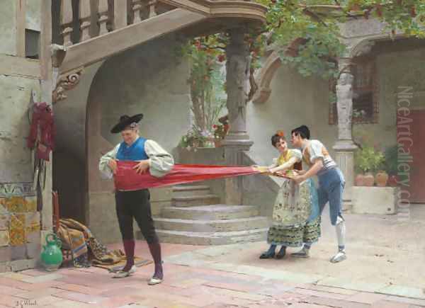 La ceinture du grand-papa (Grandpa's Sash) Oil Painting by Jehan Georges Vibert