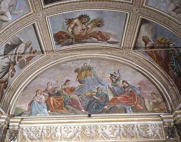Allegory of the Seven Liberal Arts, lunette Oil Painting by Antonio Maria Viani