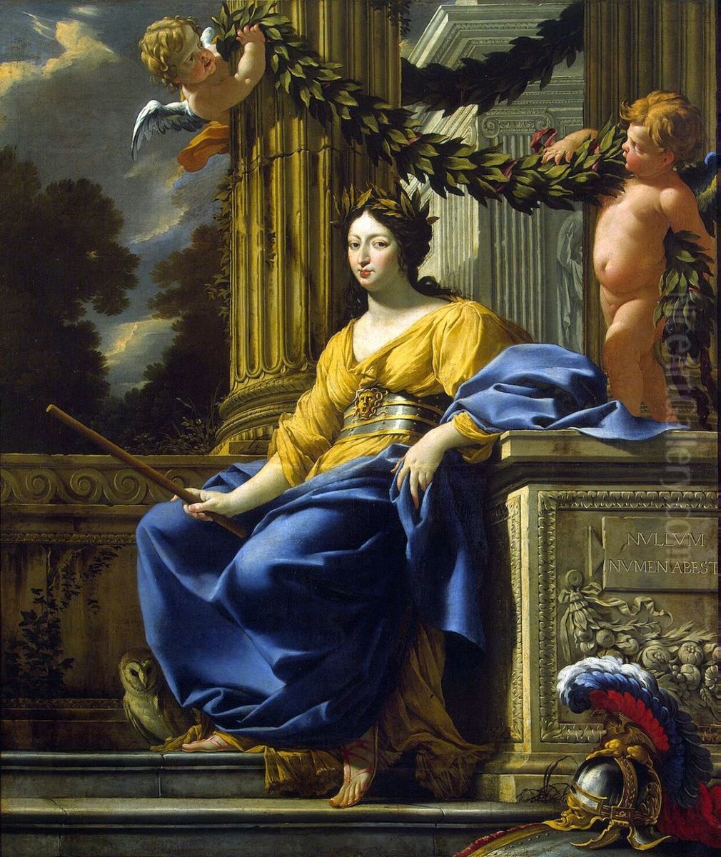 Allegorical Portrait of Anna of Austria as Minerva Oil Painting by Simon Vouet
