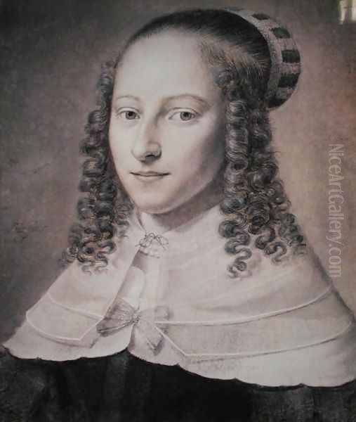 Portrait of a Young Woman, 1648 Oil Painting by Wallerant Vaillant