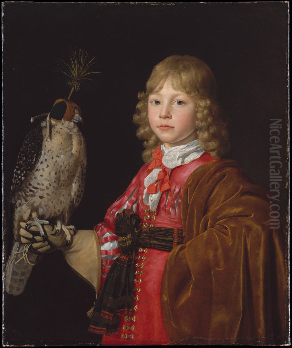 Portrait of a Boy with a Falcon Oil Painting by Wallerant Vaillant