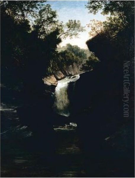 A Welsh Glen Oil Painting by Henry John Boddington