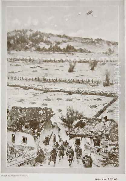 Attack on Hill 60, from The Year 1915 a Record of Notable Achievements and Events, 1915 Oil Painting by Villiers, Frederic