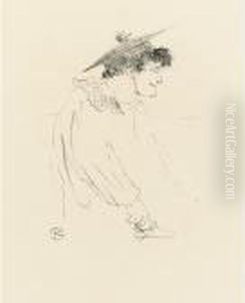 Petit Fille Anglaise, Miss Dolly, Au Star (d. 274; A. 367; W. 324; Adr. 351) Oil Painting by Henri De Toulouse-Lautrec