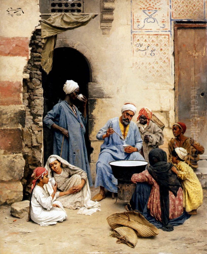 The Sahleb Vendor, Cairo Oil Painting by Ludwig Deutsch