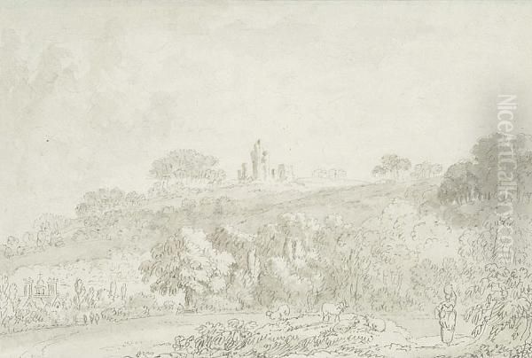 Ruined Castle Oil Painting by Anthony Devis