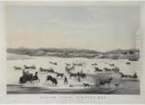 Sleigh Scene, 
Toronto Bay, 
Canadawest Oil Painting by John Downman