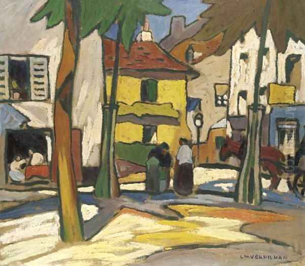 La place Oil Painting by Louis-Mathieu Verdilhan