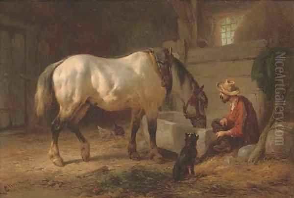 Refreshment at the end of the day Oil Painting by Wouterus Verschuur