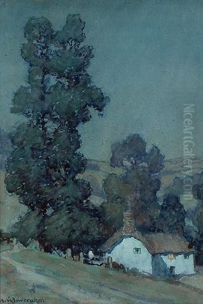 The Light In The Window. Oil Painting by Albert Moulton Foweraker