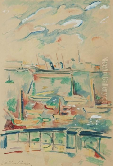 Le Port D'amsterdam Oil Painting by Emile-Othon Friesz