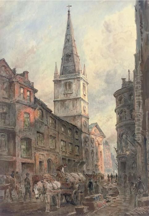 The Church Of St. Margaret Patten, Rood Lane, Eastcheap Oil Painting by Sidney Paul Goodwin