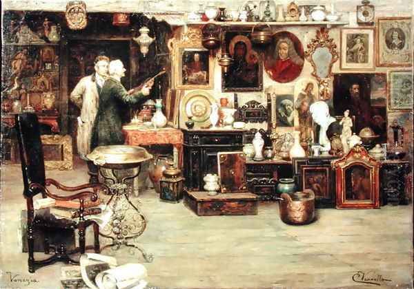 In a Curiosity Shop Oil Painting by Eduardo Vianello