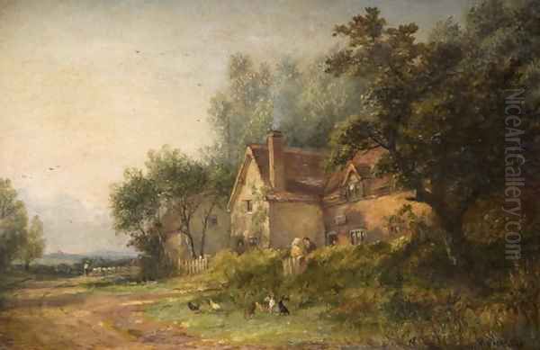 Lane at Bridgnorth Oil Painting by William Henry Vernon