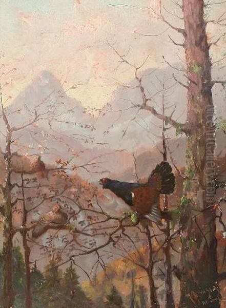 Max (deutscher Tier- Undgeflugelmaler Oil Painting by Max I Hanger