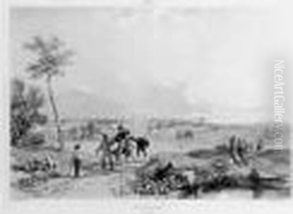 Vue De
 L'eglise De Mazac ; Vue De Montpellier Oil Painting by James Duffield Harding