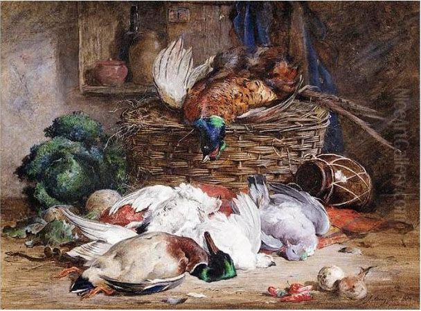 Still Life Of Dead Game Oil Painting by James Jnr Hardy
