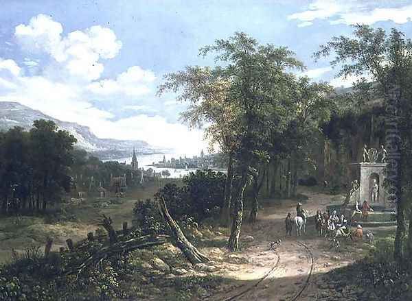 Wooded landscape Oil Painting by Dionys Verburgh