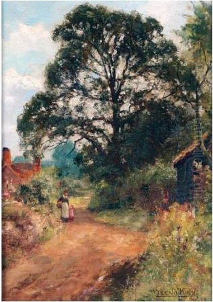 Country Lane Oil Painting by Henry John Yeend King